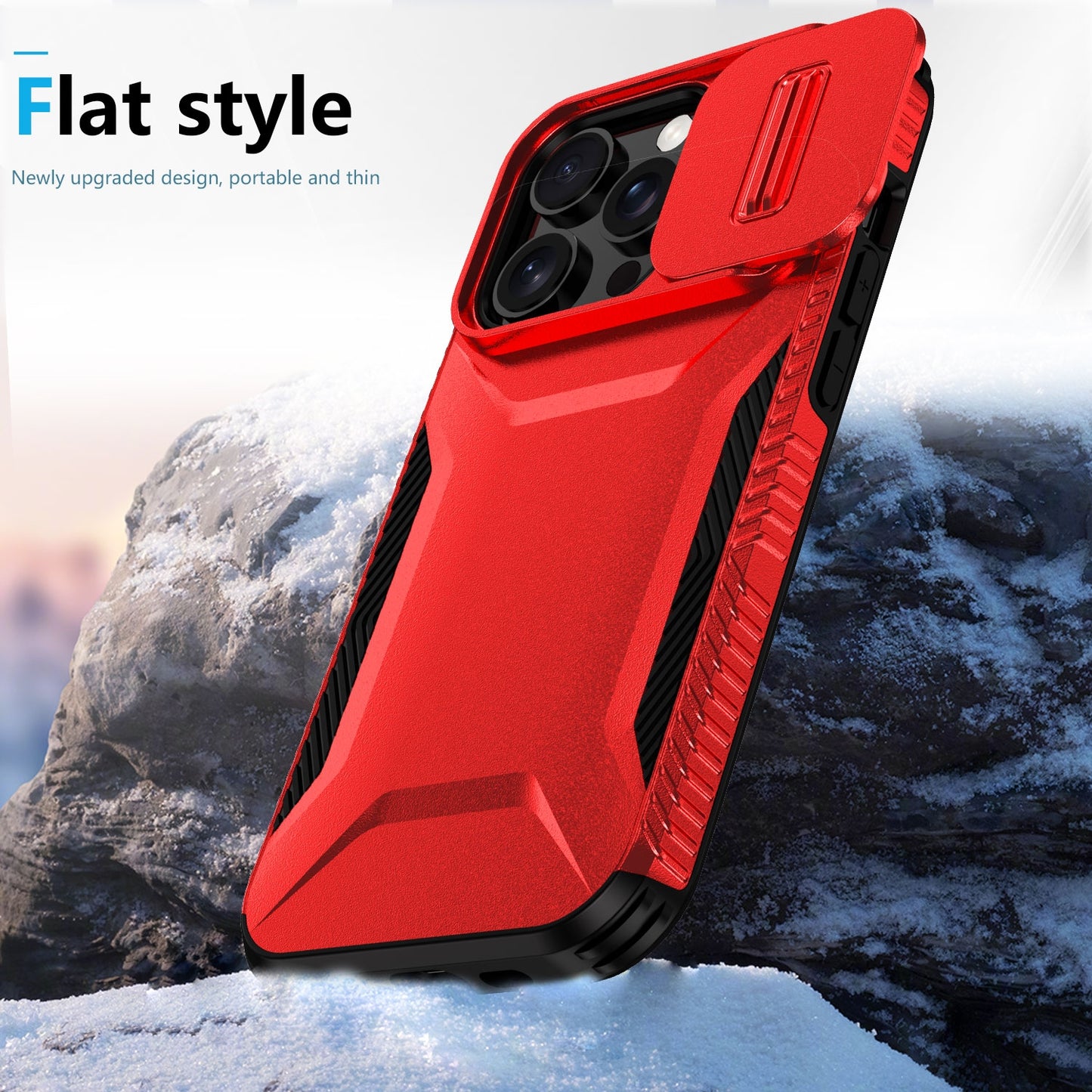 iPhone 14 Pro Phone Case with Sliding Camshield | Military-Grade TPU & PC Protective Anti-Scratch Anti-Skid Cover, Durable Shockproof Design