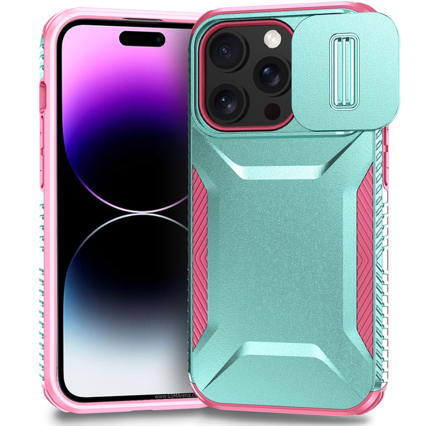 iPhone 14 Pro Phone Case with Sliding Camshield | Military-Grade TPU & PC Protective Anti-Scratch Anti-Skid Cover, Durable Shockproof Design