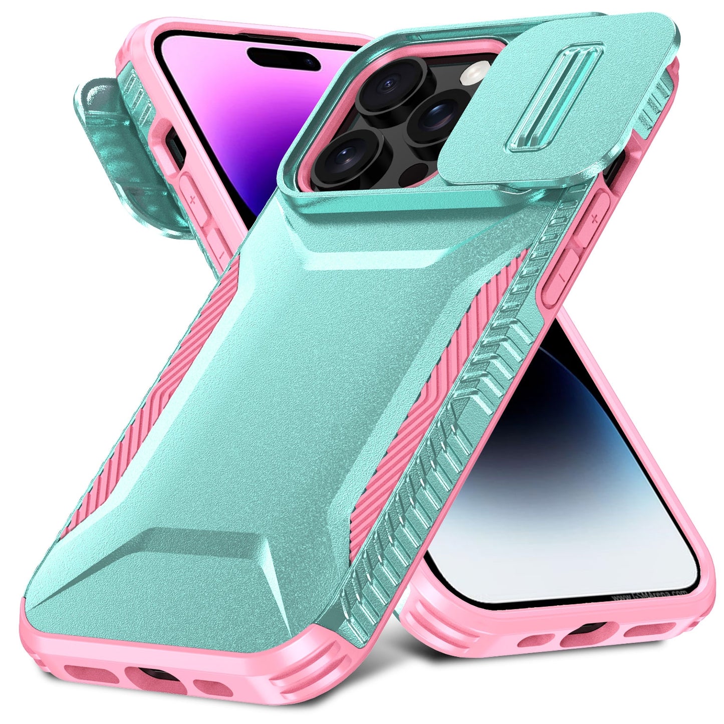 iPhone 14 Pro Phone Case with Sliding Camshield | Military-Grade TPU & PC Protective Anti-Scratch Anti-Skid Cover, Durable Shockproof Design
