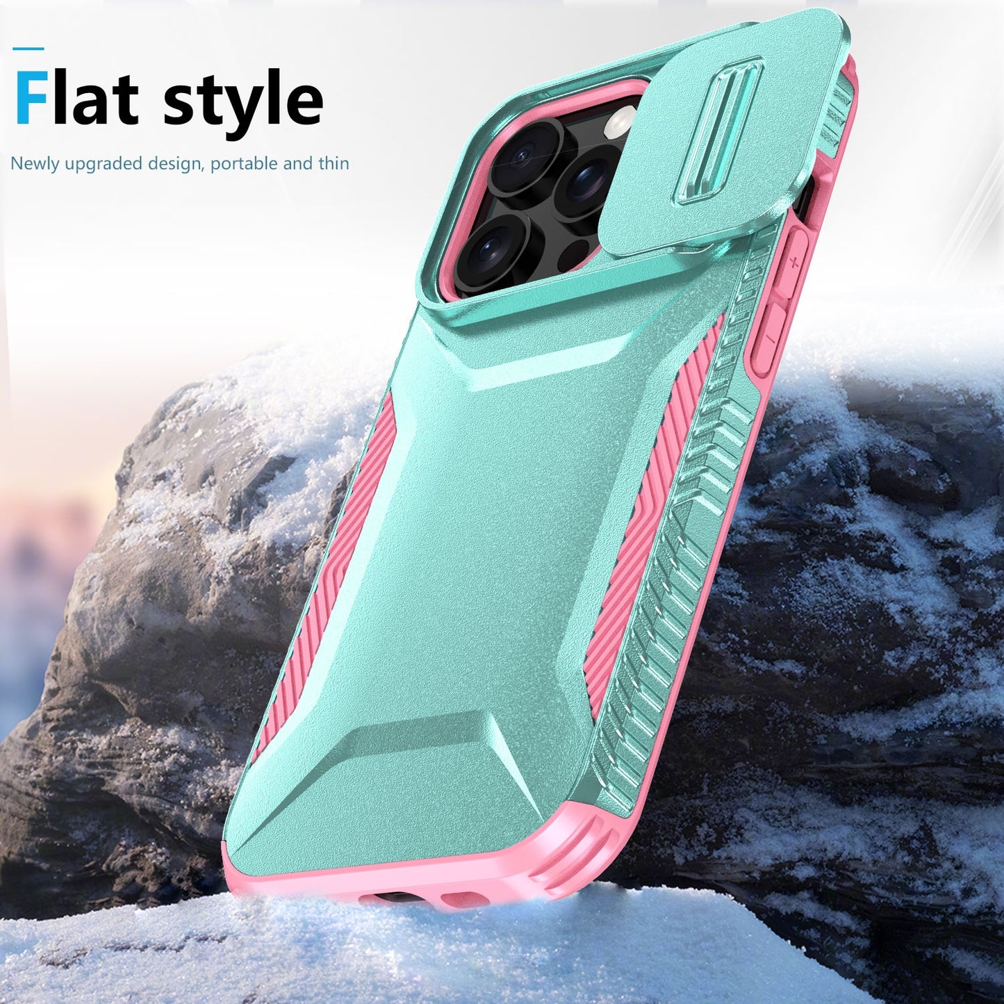 iPhone 14 Pro Phone Case with Sliding Camshield | Military-Grade TPU & PC Protective Anti-Scratch Anti-Skid Cover, Durable Shockproof Design