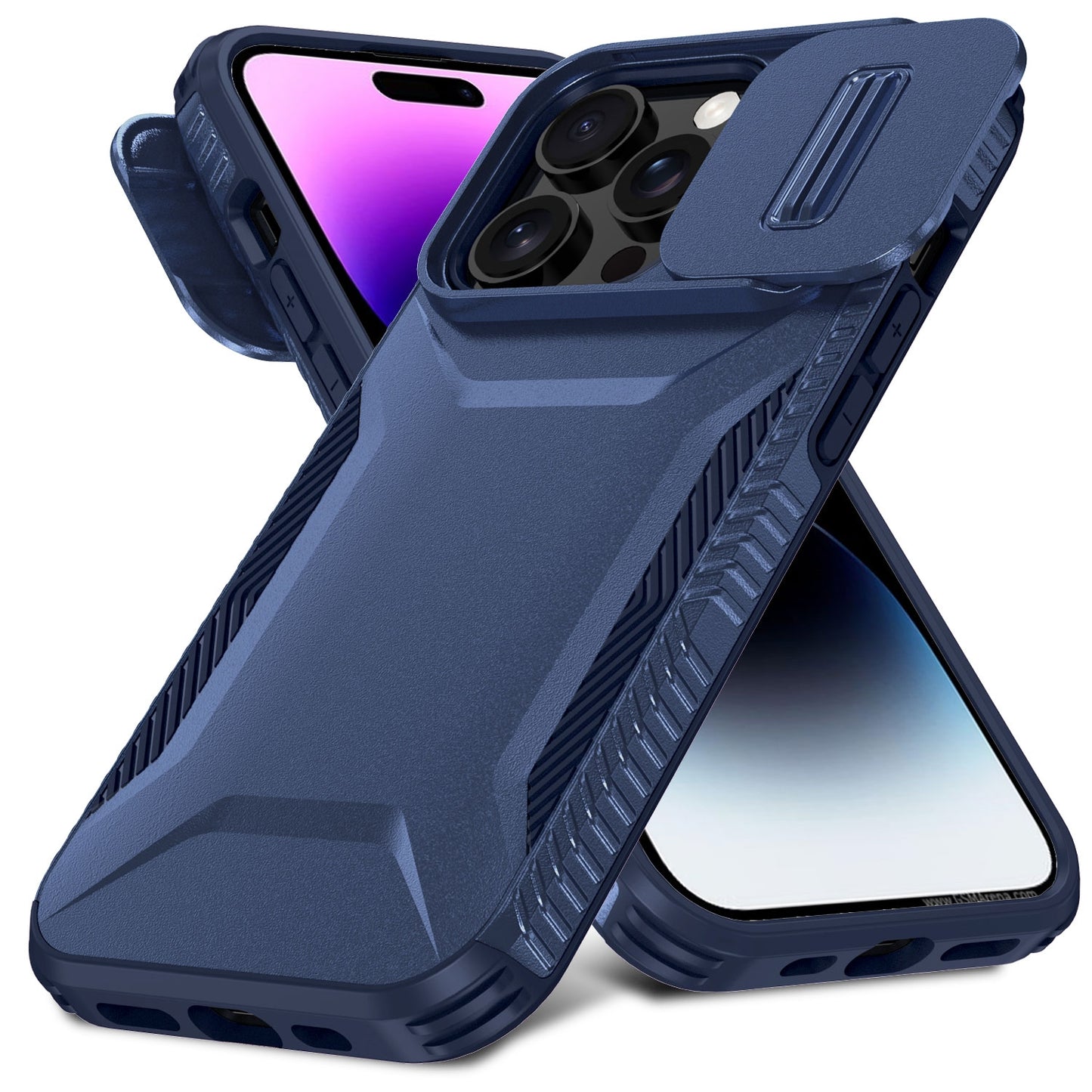 iPhone 14 Pro Phone Case with Sliding Camshield | Military-Grade TPU & PC Protective Anti-Scratch Anti-Skid Cover, Durable Shockproof Design