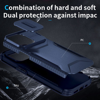 iPhone 14 Pro Phone Case with Sliding Camshield | Military-Grade TPU & PC Protective Anti-Scratch Anti-Skid Cover, Durable Shockproof Design