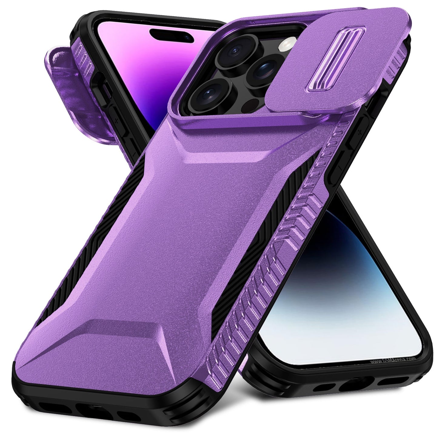 iPhone 14 Pro Phone Case with Sliding Camshield | Military-Grade TPU & PC Protective Anti-Scratch Anti-Skid Cover, Durable Shockproof Design