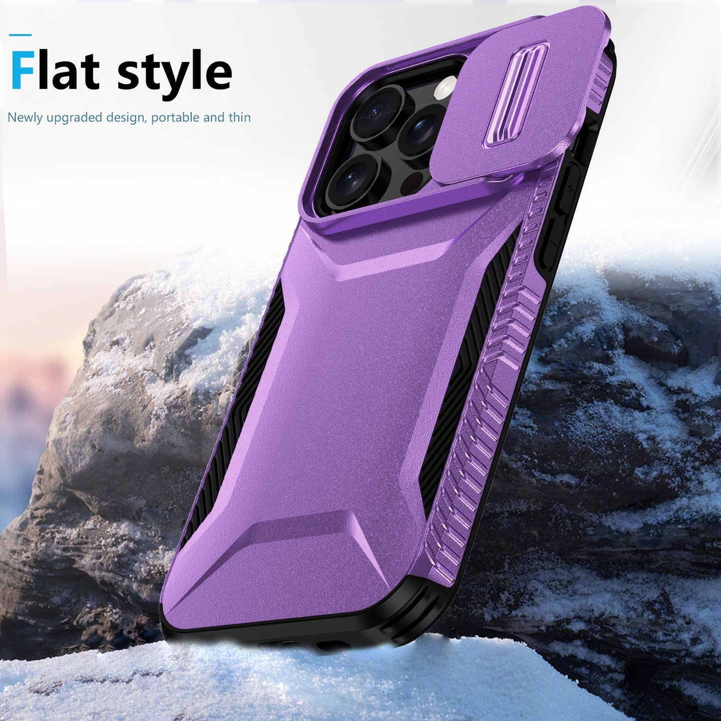 iPhone 14 Pro Phone Case with Sliding Camshield | Military-Grade TPU & PC Protective Anti-Scratch Anti-Skid Cover, Durable Shockproof Design