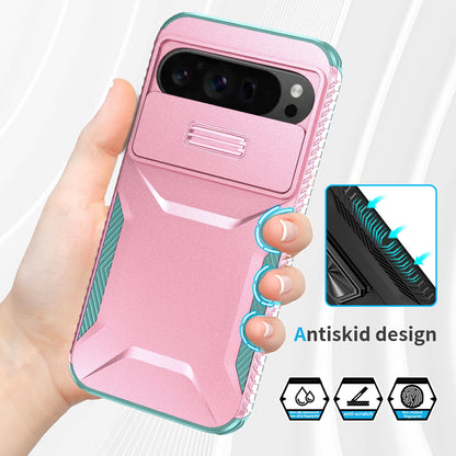 Google Pixel 9 Pro XL Phone Case with Sliding Camshield | Military-Grade TPU & PC Protective Anti-Scratch Anti-Skid Cover, Durable Shockproof Design