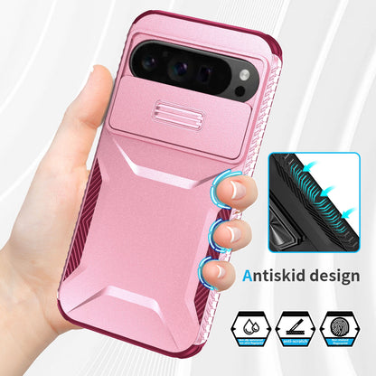 Google Pixel 9 Pro XL Phone Case with Sliding Camshield | Military-Grade TPU & PC Protective Anti-Scratch Anti-Skid Cover, Durable Shockproof Design