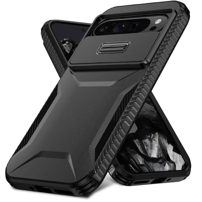 Google Pixel 9 Pro XL Phone Case with Sliding Camshield | Military-Grade TPU & PC Protective Anti-Scratch Anti-Skid Cover, Durable Shockproof Design