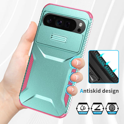 Google Pixel 9 Pro XL Phone Case with Sliding Camshield | Military-Grade TPU & PC Protective Anti-Scratch Anti-Skid Cover, Durable Shockproof Design