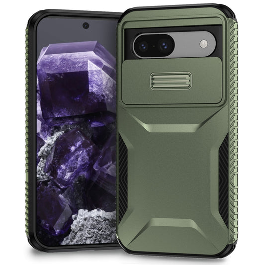 Google Pixel 8a Phone Case with Sliding Camshield | Military-Grade TPU & PC Protective Anti-Scratch Anti-Skid Cover, Durable Shockproof Design