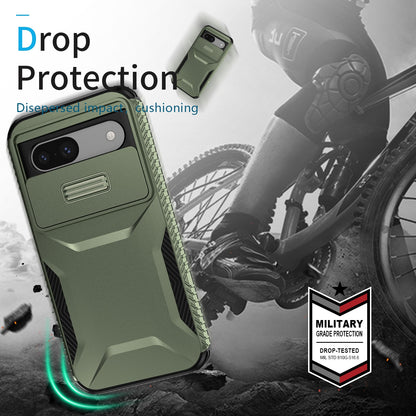 Google Pixel 8a Phone Case with Sliding Camshield | Military-Grade TPU & PC Protective Anti-Scratch Anti-Skid Cover, Durable Shockproof Design
