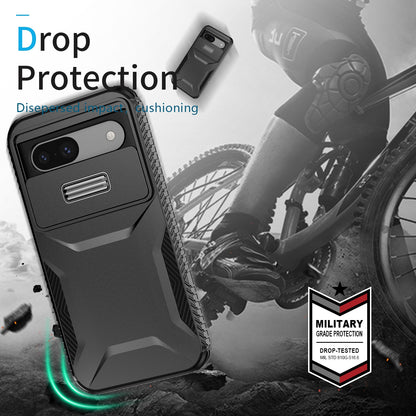 Google Pixel 8a Phone Case with Sliding Camshield | Military-Grade TPU & PC Protective Anti-Scratch Anti-Skid Cover, Durable Shockproof Design