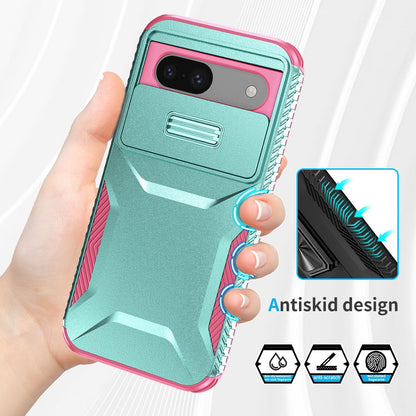 Google Pixel 8a Phone Case with Sliding Camshield | Military-Grade TPU & PC Protective Anti-Scratch Anti-Skid Cover, Durable Shockproof Design