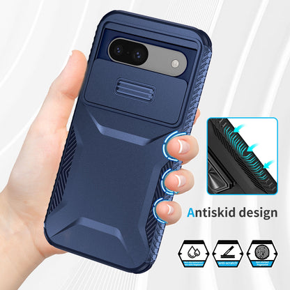 Google Pixel 8a Phone Case with Sliding Camshield | Military-Grade TPU & PC Protective Anti-Scratch Anti-Skid Cover, Durable Shockproof Design