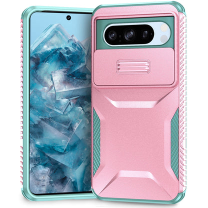 Google Pixel 8 Pro Phone Case with Sliding Camshield | Military-Grade TPU & PC Protective Anti-Scratch Anti-Skid Cover, Durable Shockproof Design