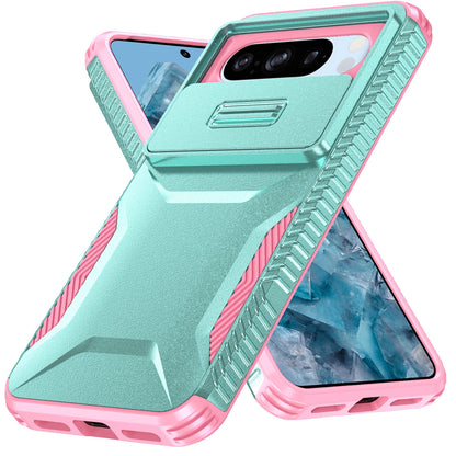 Google Pixel 8 Pro Phone Case with Sliding Camshield | Military-Grade TPU & PC Protective Anti-Scratch Anti-Skid Cover, Durable Shockproof Design
