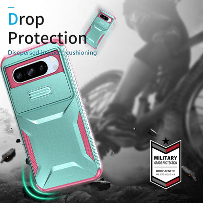 Google Pixel 8 Pro Phone Case with Sliding Camshield | Military-Grade TPU & PC Protective Anti-Scratch Anti-Skid Cover, Durable Shockproof Design