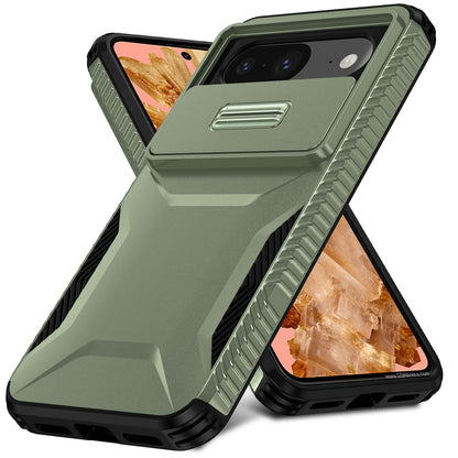 Google Pixel 8 Phone Case with Sliding Camshield | Military-Grade TPU & PC Protective Anti-Scratch Anti-Skid Cover, Durable Shockproof Design