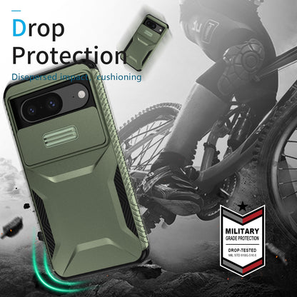 Google Pixel 8 Phone Case with Sliding Camshield | Military-Grade TPU & PC Protective Anti-Scratch Anti-Skid Cover, Durable Shockproof Design