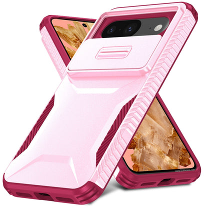 Google Pixel 8 Phone Case with Sliding Camshield | Military-Grade TPU & PC Protective Anti-Scratch Anti-Skid Cover, Durable Shockproof Design