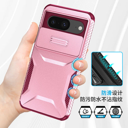 Google Pixel 8 Phone Case with Sliding Camshield | Military-Grade TPU & PC Protective Anti-Scratch Anti-Skid Cover, Durable Shockproof Design