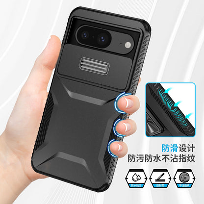 Google Pixel 8 Phone Case with Sliding Camshield | Military-Grade TPU & PC Protective Anti-Scratch Anti-Skid Cover, Durable Shockproof Design