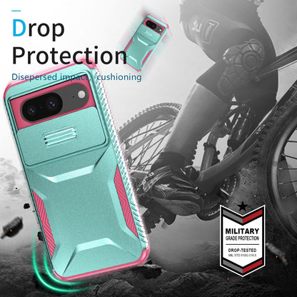 Google Pixel 8 Phone Case with Sliding Camshield | Military-Grade TPU & PC Protective Anti-Scratch Anti-Skid Cover, Durable Shockproof Design