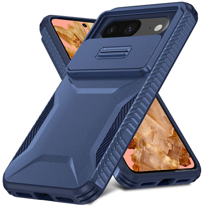 Google Pixel 8 Phone Case with Sliding Camshield | Military-Grade TPU & PC Protective Anti-Scratch Anti-Skid Cover, Durable Shockproof Design