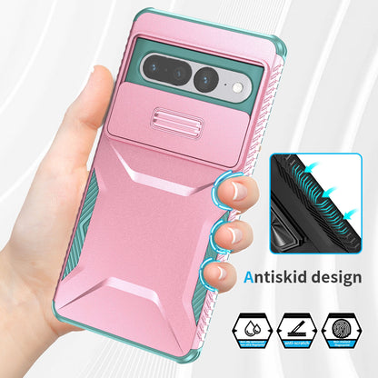 Google Pixel 7 Pro Phone Case with Sliding Camshield | Military-Grade TPU & PC Protective Anti-Scratch Anti-Skid Cover, Durable Shockproof Design