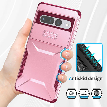 Google Pixel 7 Pro Phone Case with Sliding Camshield | Military-Grade TPU & PC Protective Anti-Scratch Anti-Skid Cover, Durable Shockproof Design