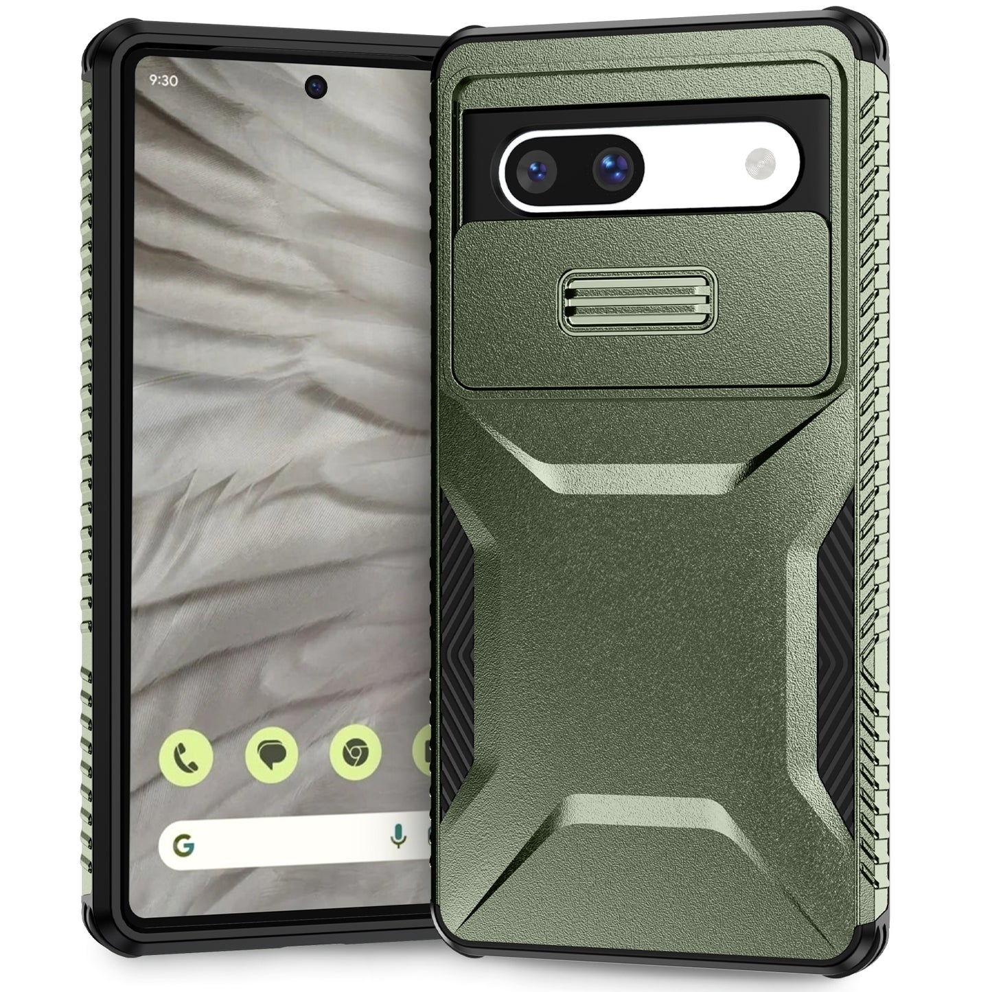 Google Pixel 7a Phone Case with Sliding Camshield | Military-Grade TPU & PC Protective Anti-Scratch Anti-Skid Cover, Durable Shockproof Design