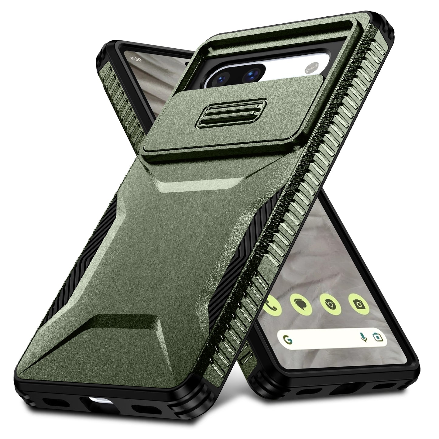 Google Pixel 7a Phone Case with Sliding Camshield | Military-Grade TPU & PC Protective Anti-Scratch Anti-Skid Cover, Durable Shockproof Design