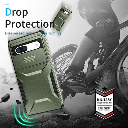 Google Pixel 7a Phone Case with Sliding Camshield | Military-Grade TPU & PC Protective Anti-Scratch Anti-Skid Cover, Durable Shockproof Design