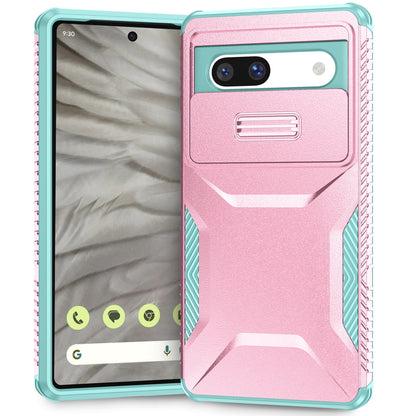 Google Pixel 7a Phone Case with Sliding Camshield | Military-Grade TPU & PC Protective Anti-Scratch Anti-Skid Cover, Durable Shockproof Design