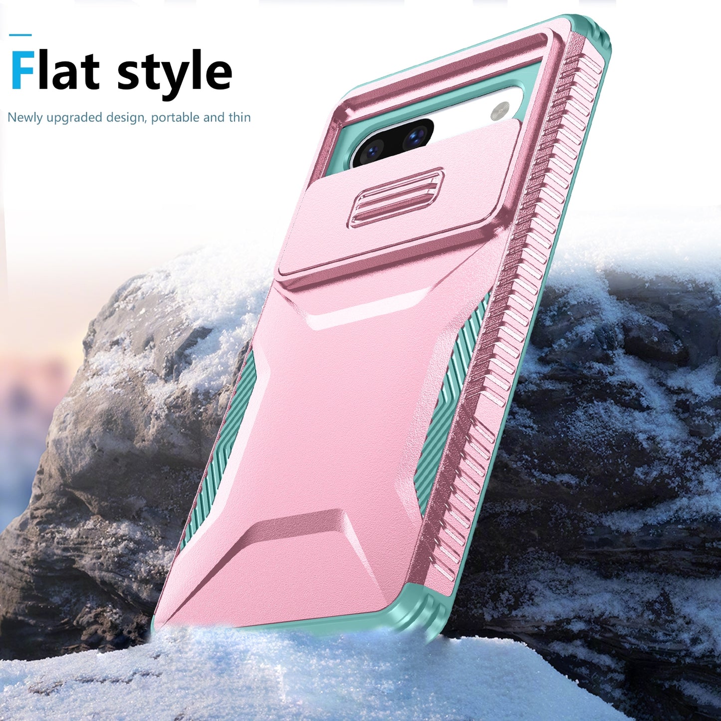 Google Pixel 7a Phone Case with Sliding Camshield | Military-Grade TPU & PC Protective Anti-Scratch Anti-Skid Cover, Durable Shockproof Design