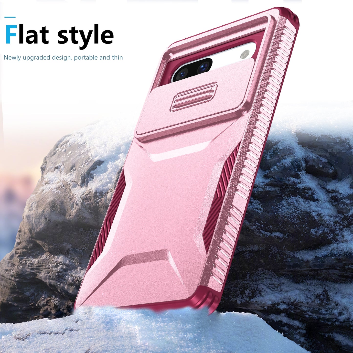 Google Pixel 7a Phone Case with Sliding Camshield | Military-Grade TPU & PC Protective Anti-Scratch Anti-Skid Cover, Durable Shockproof Design