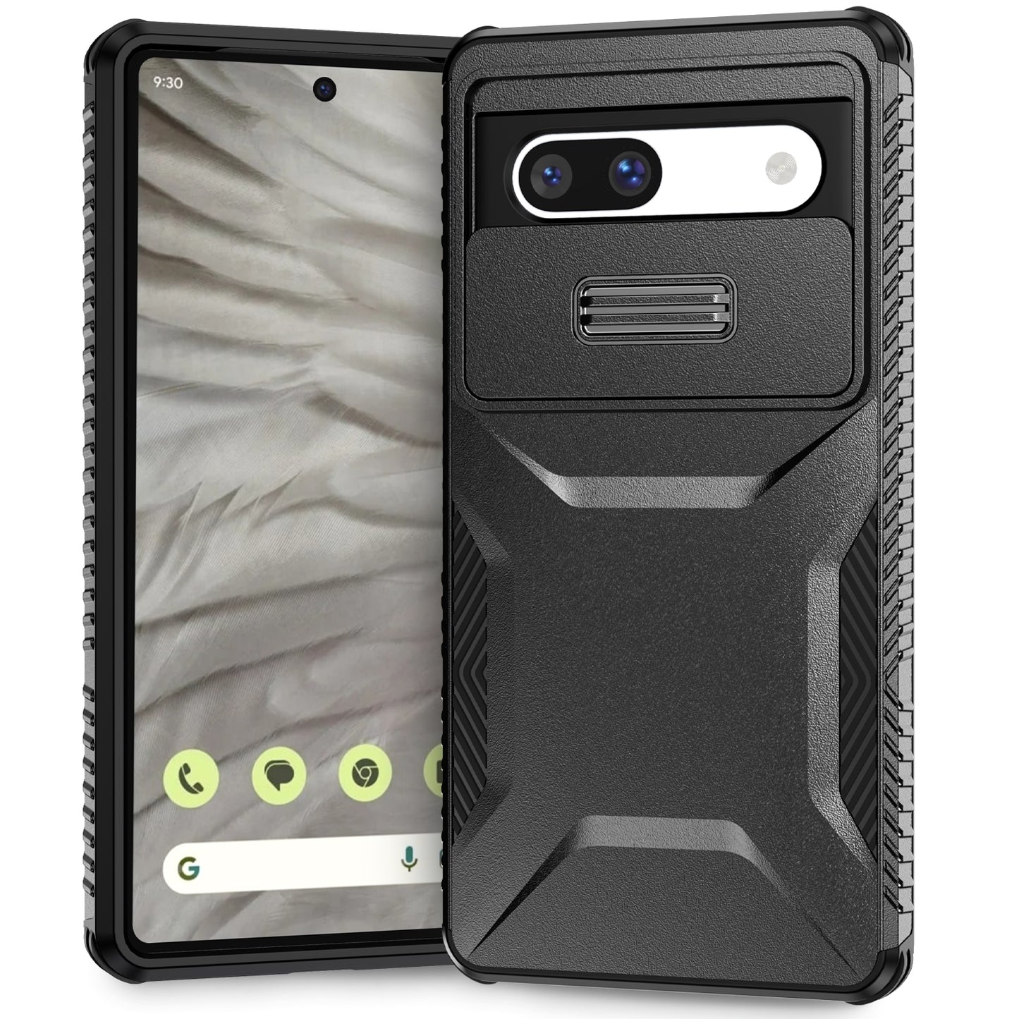 Google Pixel 7a Phone Case with Sliding Camshield | Military-Grade TPU & PC Protective Anti-Scratch Anti-Skid Cover, Durable Shockproof Design