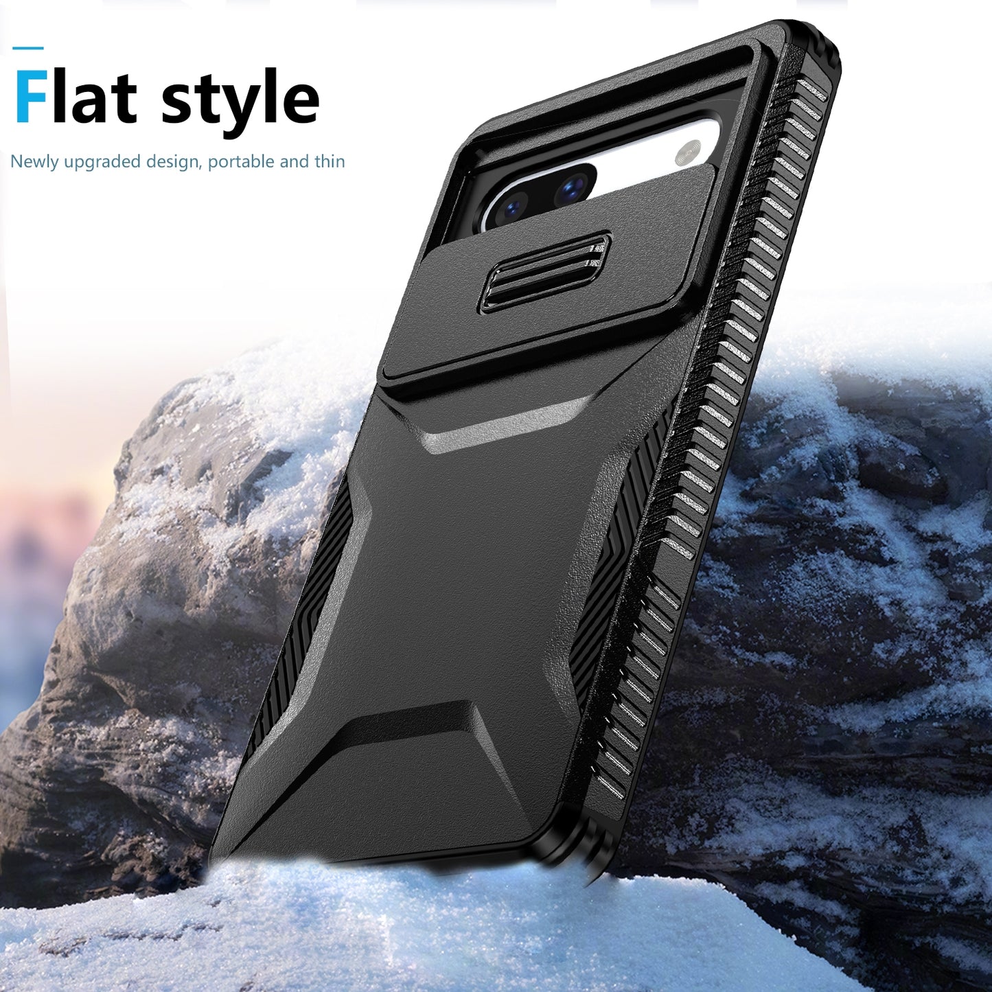 Google Pixel 7a Phone Case with Sliding Camshield | Military-Grade TPU & PC Protective Anti-Scratch Anti-Skid Cover, Durable Shockproof Design