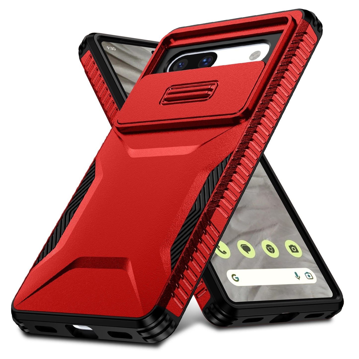 Google Pixel 7a Phone Case with Sliding Camshield | Military-Grade TPU & PC Protective Anti-Scratch Anti-Skid Cover, Durable Shockproof Design