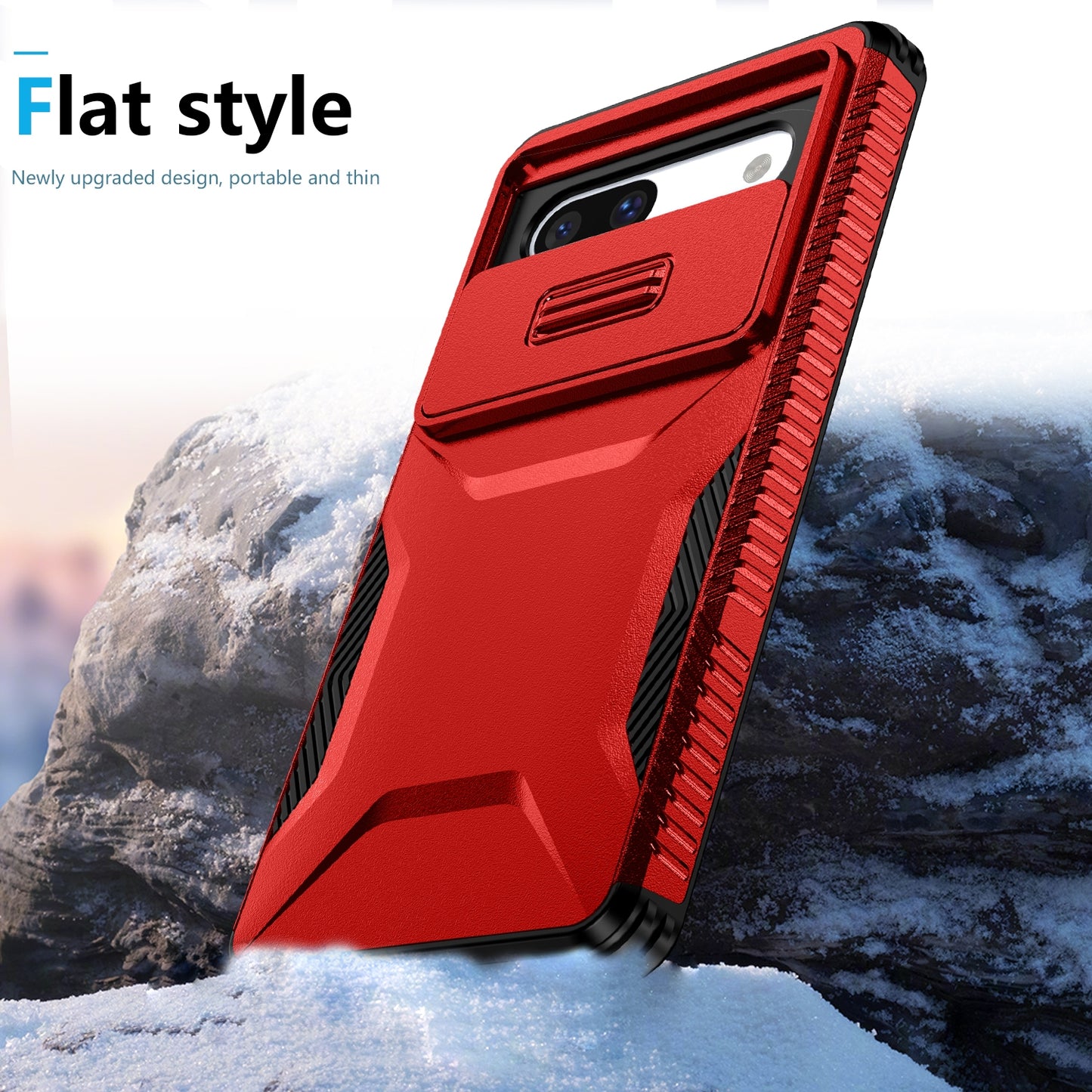 Google Pixel 7a Phone Case with Sliding Camshield | Military-Grade TPU & PC Protective Anti-Scratch Anti-Skid Cover, Durable Shockproof Design