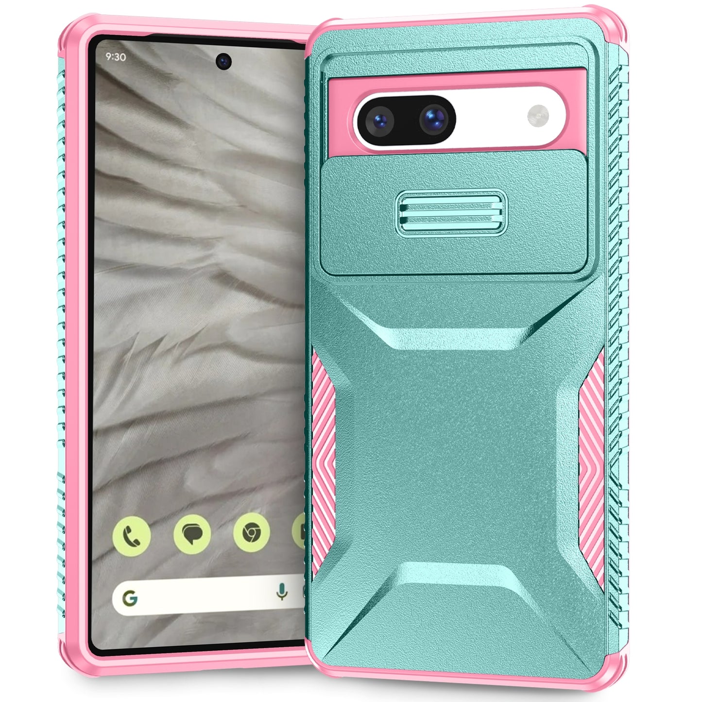 Google Pixel 7a Phone Case with Sliding Camshield | Military-Grade TPU & PC Protective Anti-Scratch Anti-Skid Cover, Durable Shockproof Design