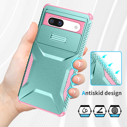 Google Pixel 7a Phone Case with Sliding Camshield | Military-Grade TPU & PC Protective Anti-Scratch Anti-Skid Cover, Durable Shockproof Design