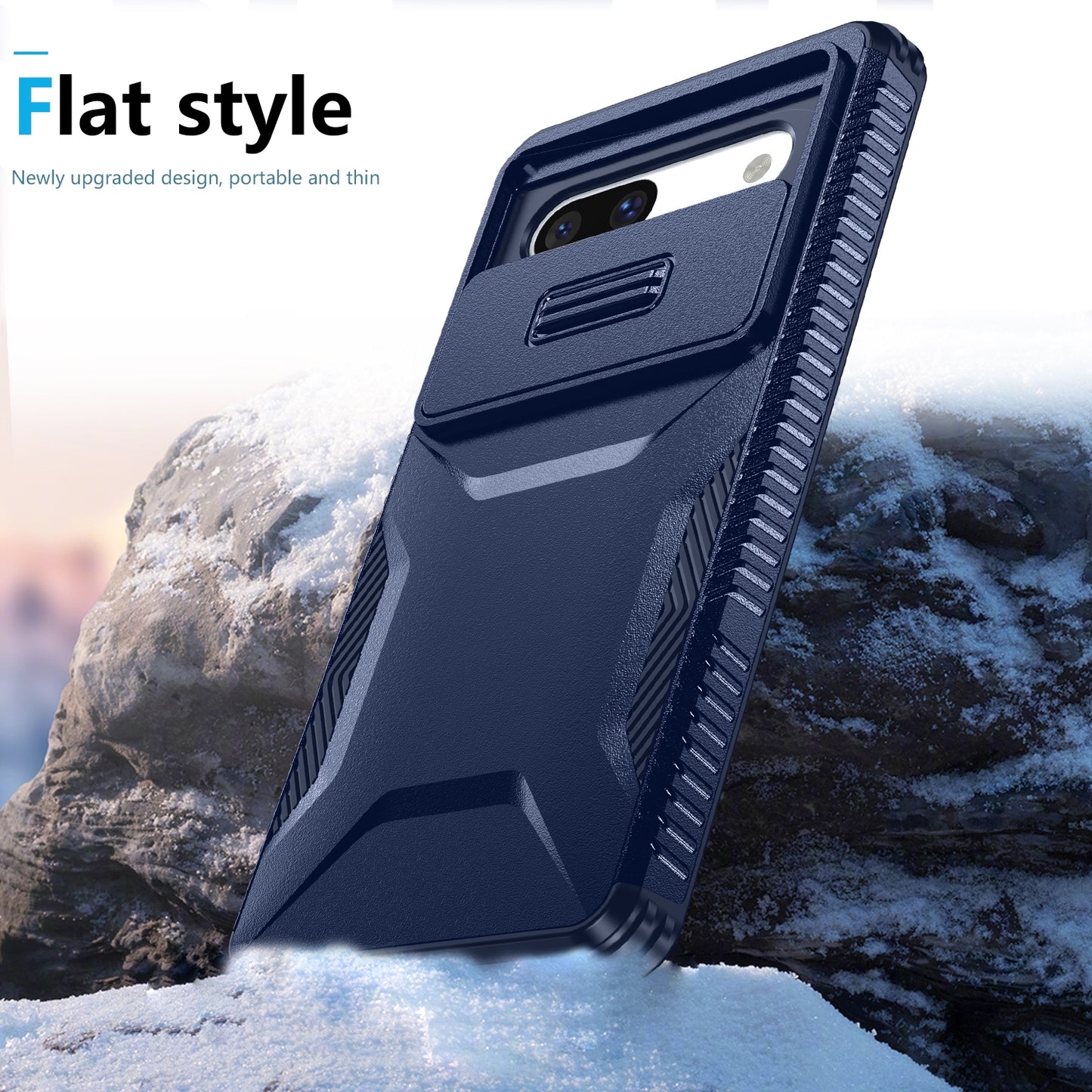 Google Pixel 7a Phone Case with Sliding Camshield | Military-Grade TPU & PC Protective Anti-Scratch Anti-Skid Cover, Durable Shockproof Design