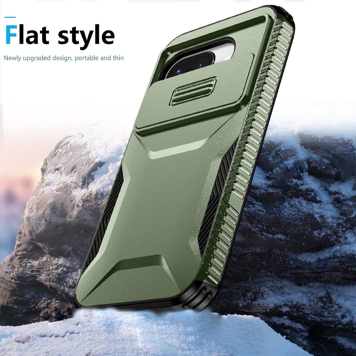 Google Pixel 9a Phone Case with Sliding Camshield | Military-Grade TPU & PC Protective Anti-Scratch Anti-Skid Cover, Durable Shockproof Design