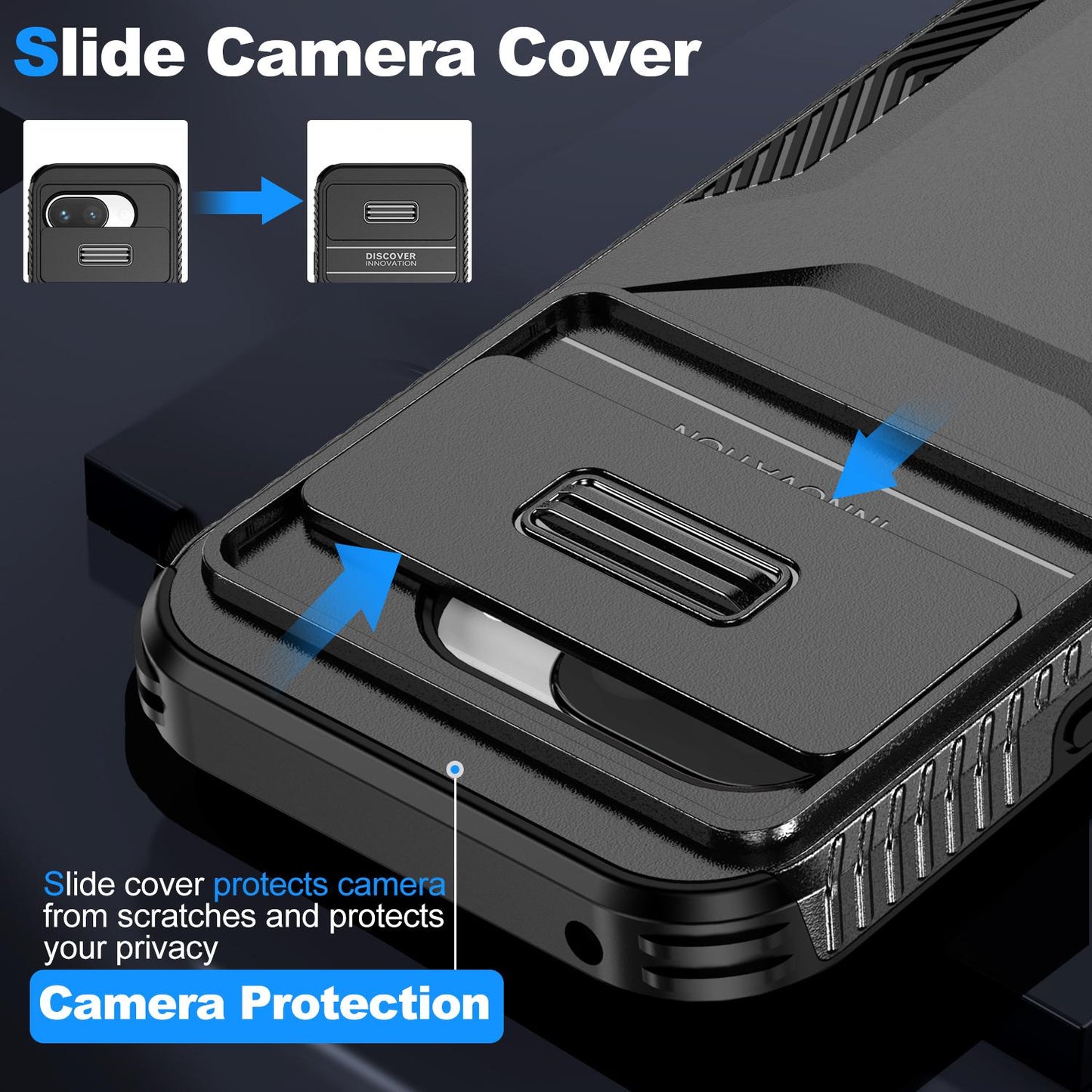 Google Pixel 9a Phone Case with Sliding Camshield | Military-Grade TPU & PC Protective Anti-Scratch Anti-Skid Cover, Durable Shockproof Design