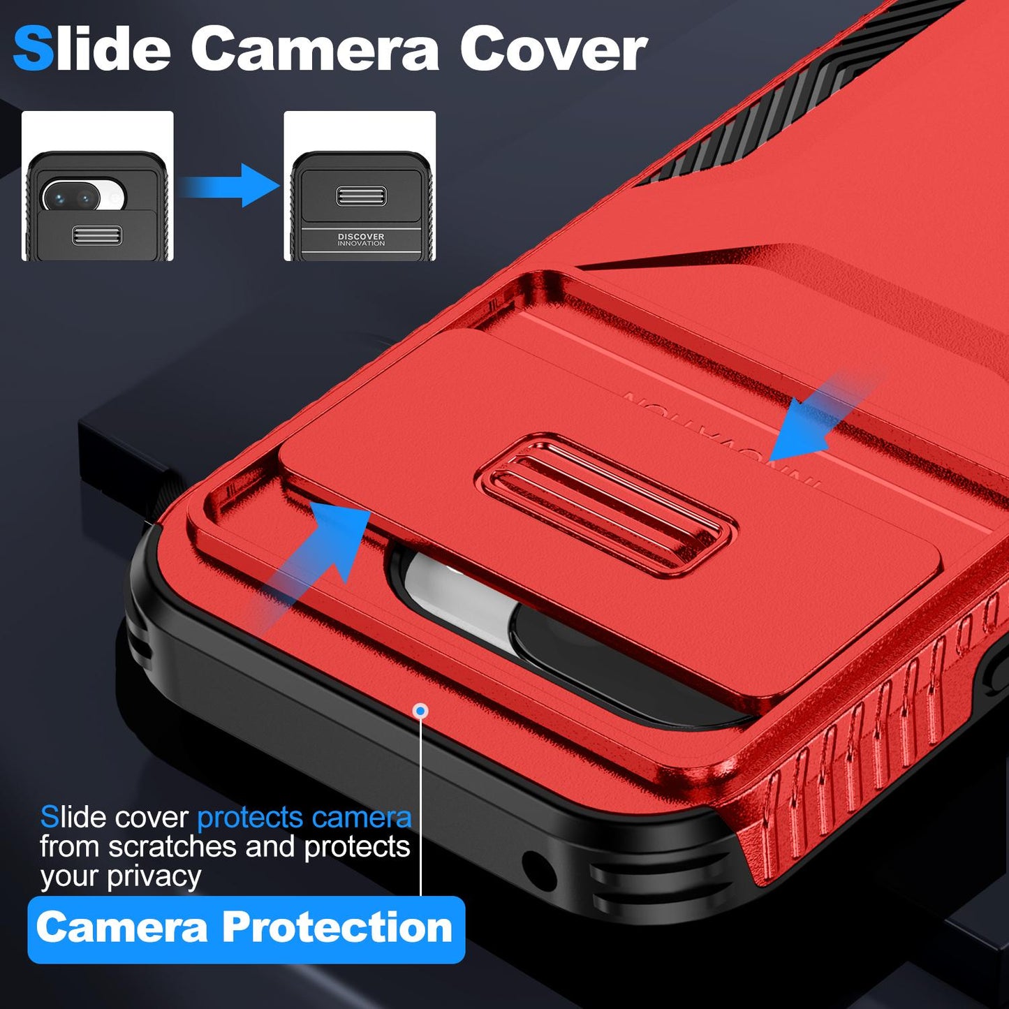 Google Pixel 9a Phone Case with Sliding Camshield | Military-Grade TPU & PC Protective Anti-Scratch Anti-Skid Cover, Durable Shockproof Design