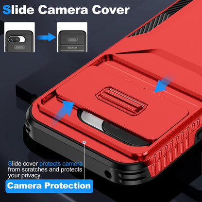 Google Pixel 9a Phone Case with Sliding Camshield | Military-Grade TPU & PC Protective Anti-Scratch Anti-Skid Cover, Durable Shockproof Design
