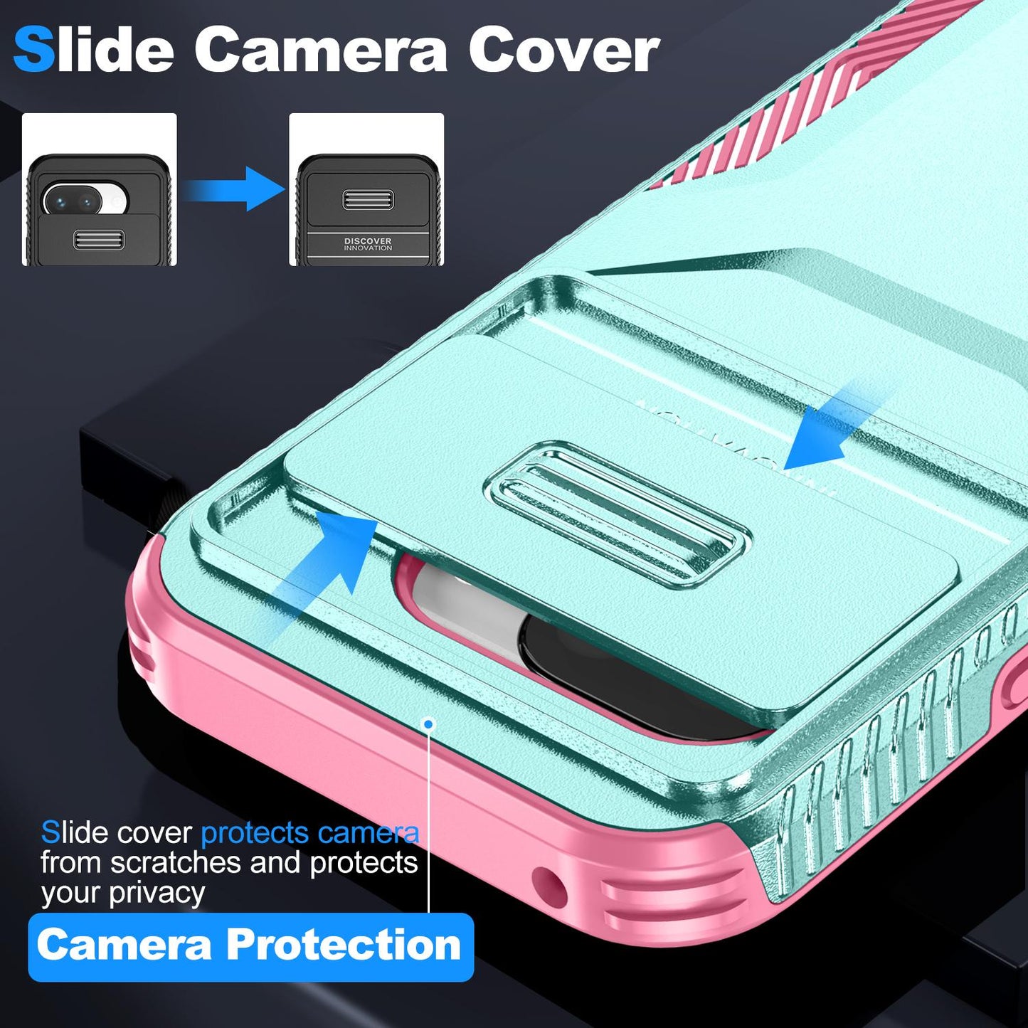 Google Pixel 9a Phone Case with Sliding Camshield | Military-Grade TPU & PC Protective Anti-Scratch Anti-Skid Cover, Durable Shockproof Design