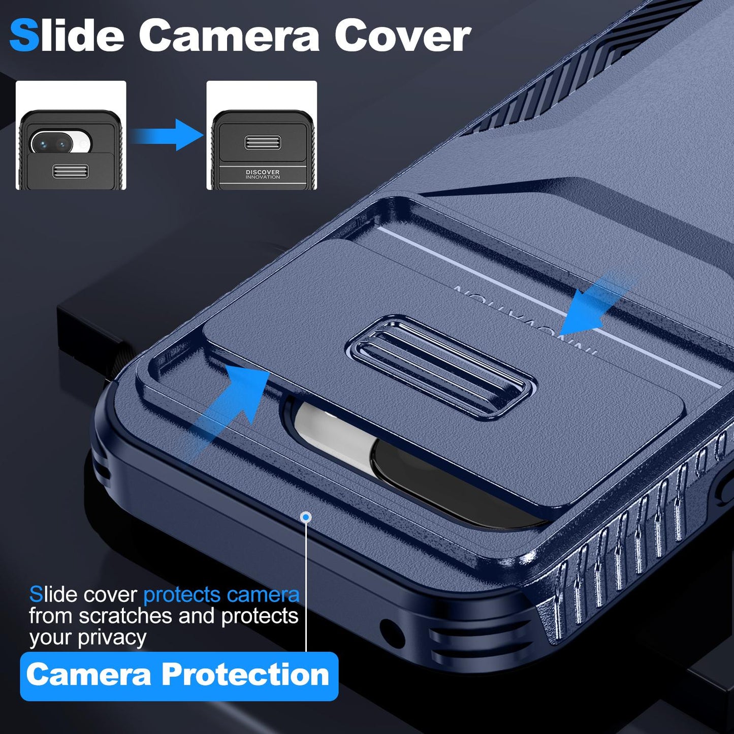 Google Pixel 9a Phone Case with Sliding Camshield | Military-Grade TPU & PC Protective Anti-Scratch Anti-Skid Cover, Durable Shockproof Design