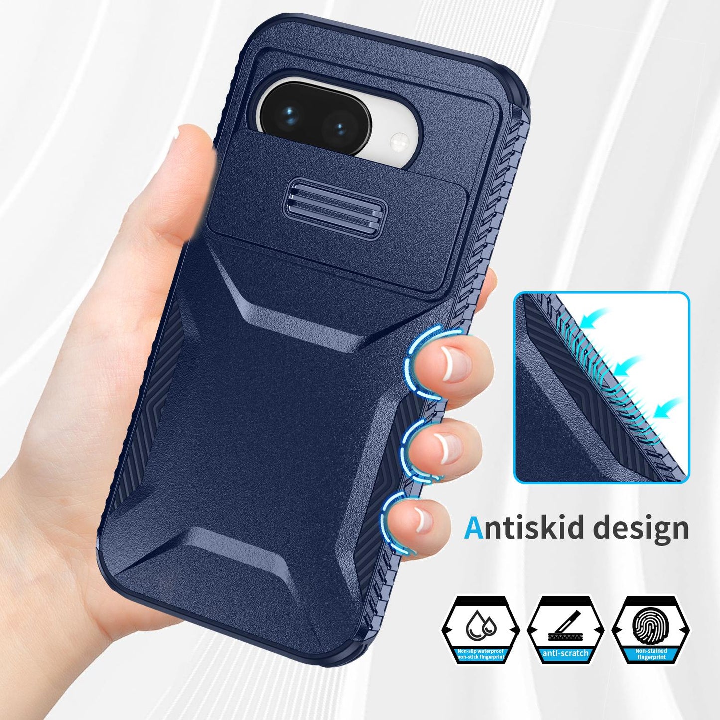 Google Pixel 9a Phone Case with Sliding Camshield | Military-Grade TPU & PC Protective Anti-Scratch Anti-Skid Cover, Durable Shockproof Design
