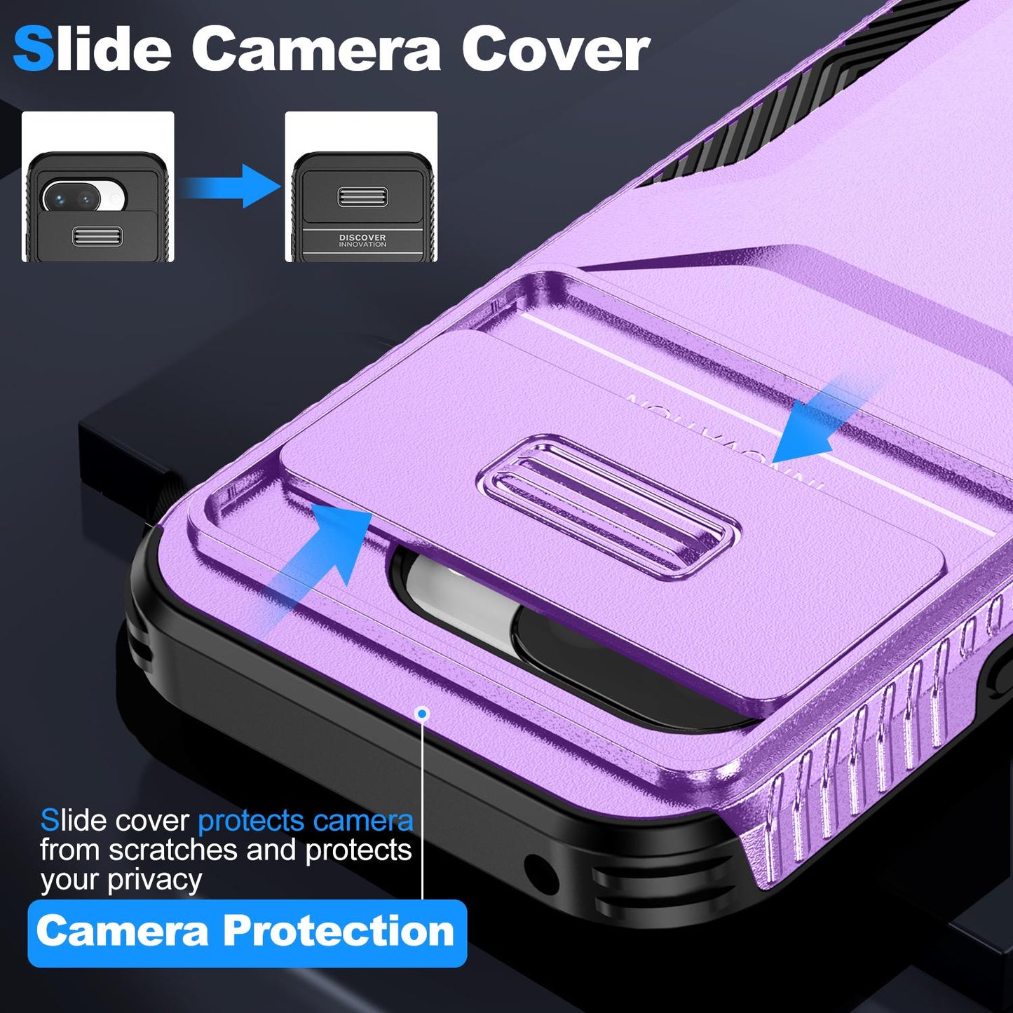 Google Pixel 9a Phone Case with Sliding Camshield | Military-Grade TPU & PC Protective Anti-Scratch Anti-Skid Cover, Durable Shockproof Design